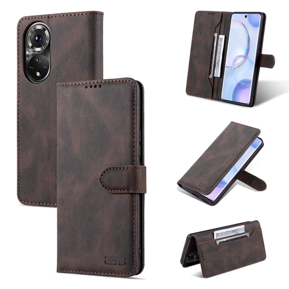 Honor 50 AZNS Dream II Skin Feel PU+TPU Horizontal Flip Leather Case with Holder & Card Slots & Wallet(Coffee)