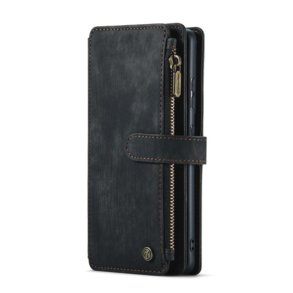 Samsung Galaxy S21+ 5G CaseMe-C30 PU + TPU Multifunctional Horizontal Flip Leather Case with Holder & Card Slot & Wallet & Zipper Pocket(Black)