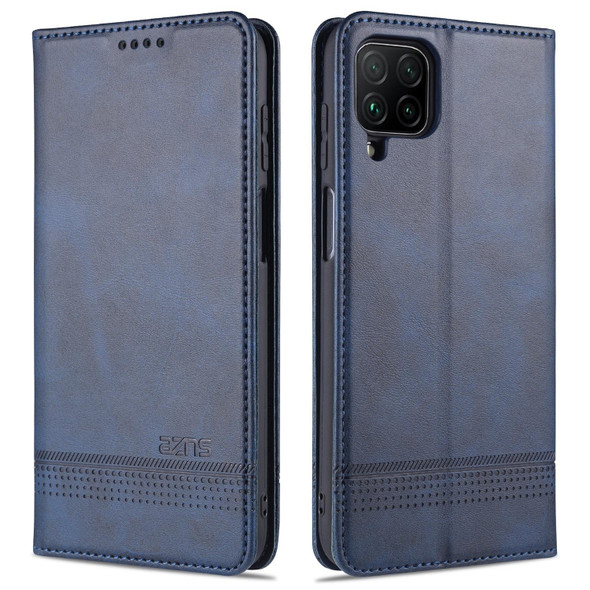 Samsung Galaxy M32 Global AZNS Magnetic Calf Texture Horizontal Flip Leather Case with Card Slots & Holder & Wallet(Dark Blue)