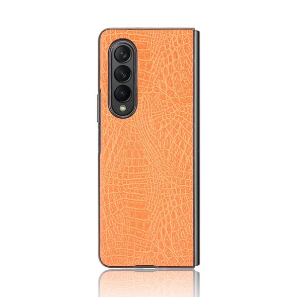Samsung Galaxy Z Fold3 5G Shockproof Crocodile Texture PC + PU Case(Orange)