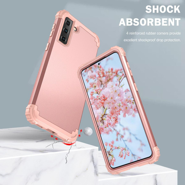 Samsung Galaxy S21 Ultra 5G 3 in 1 Shockproof PC + Silicone Protective Case(Rose Gold)