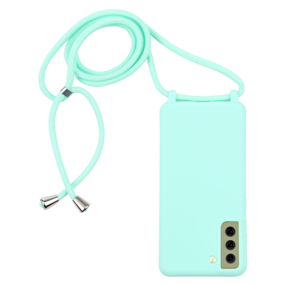 Samsung Galaxy S21 FE Candy Colors TPU Protective Case with Lanyard(Mint Green)