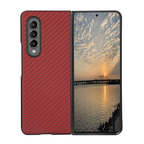 Samsung Galaxy Z Fold3 5G Carbon Fiber Texture Shockproof Protective Case(Red)