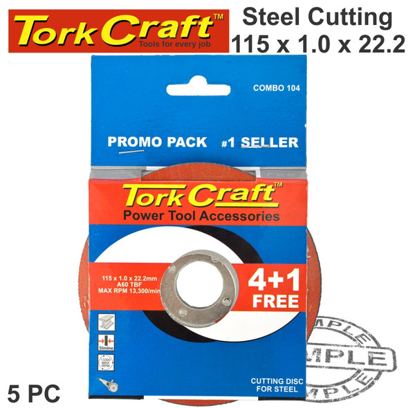 4 + 1 FREE CUTTING DISC STEEL 115 x 1.0 x 22.2MM