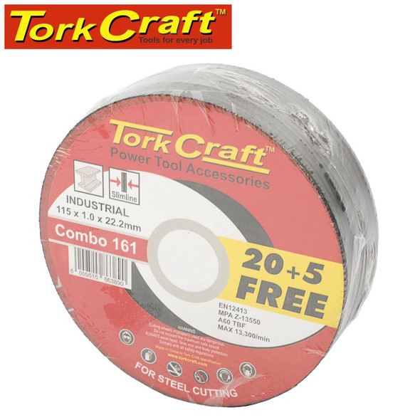 20 + 5 FREE CUTTING DISC INDUSTRIAL METAL 115 x 1.0 x 22.2 MM