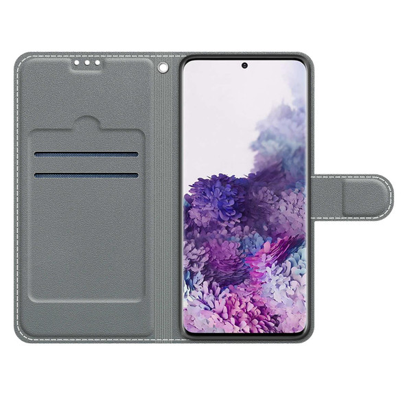 Samsung Galaxy S21+ 5G Voltage Colored Drawing Magnetic Clasp Horizontal Flip PU Leather Case with Holder & Card Slots(C02 Fork Hand White Claw Cat)