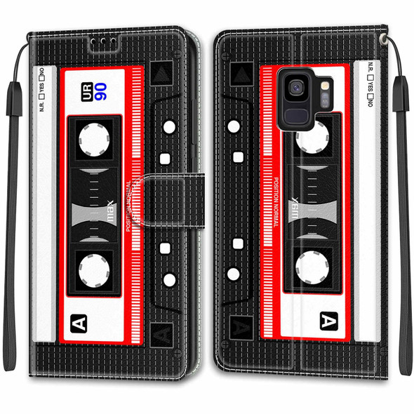 Samsung Galaxy S9 Voltage Colored Drawing Magnetic Clasp Horizontal Flip PU Leather Case with Holder & Card Slots(C10 Black Red Tape)