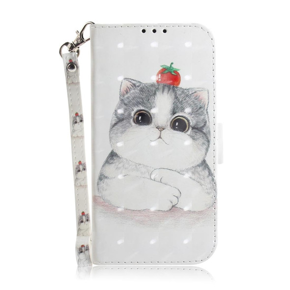 Samsung Galaxy A71 5G 3D Painted Pattern Magnetic Attraction Horizontal Flip Leather Case with Holder & Card Slot & Wallet & Lanyard(Cute Cat)