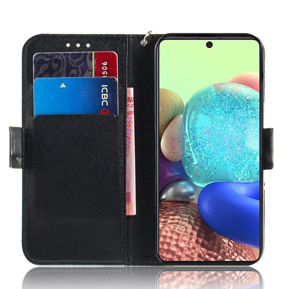 Samsung Galaxy A71 5G 3D Painted Pattern Magnetic Attraction Horizontal Flip Leather Case with Holder & Card Slot & Wallet & Lanyard(Peacock Wreath)