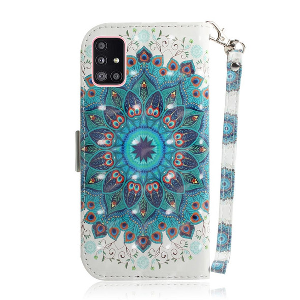 Samsung Galaxy A51 5G 3D Painted Pattern Magnetic Attraction Horizontal Flip Leather Case with Holder & Card Slot & Wallet & Lanyard(Peacock Wreath)