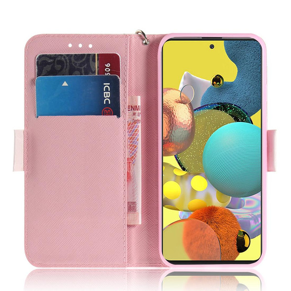 Samsung Galaxy A51 5G 3D Painted Pattern Magnetic Attraction Horizontal Flip Leather Case with Holder & Card Slot & Wallet & Lanyard(Love-heart Bear)