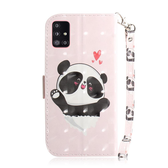 Samsung Galaxy A51 5G 3D Painted Pattern Magnetic Attraction Horizontal Flip Leather Case with Holder & Card Slot & Wallet & Lanyard(Love-heart Bear)