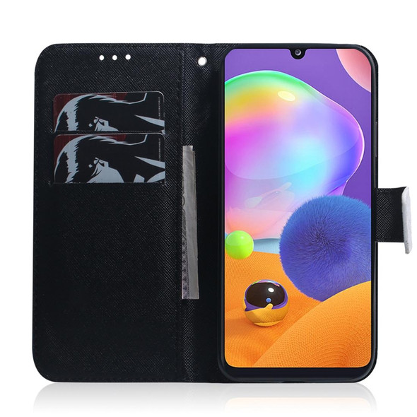 Galaxy A31 Colored Drawing Horizontal Flip Leather Case with Holder & Card Slot & Wallet(Wolf and Dog)