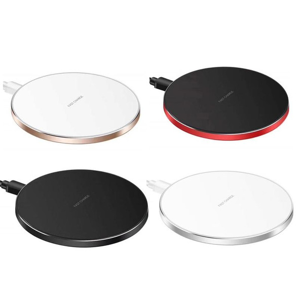 15W Metal Round Wireless Charger Smart Fast Charge( Red + Black Surface)