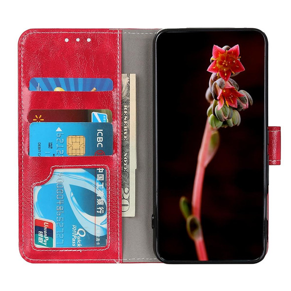 Samsung Galaxy S22+ 5G Retro Crazy Horse Texture Horizontal Flip Leather Case with Holder & Card Slots & Photo Frame & Wallet(Red)