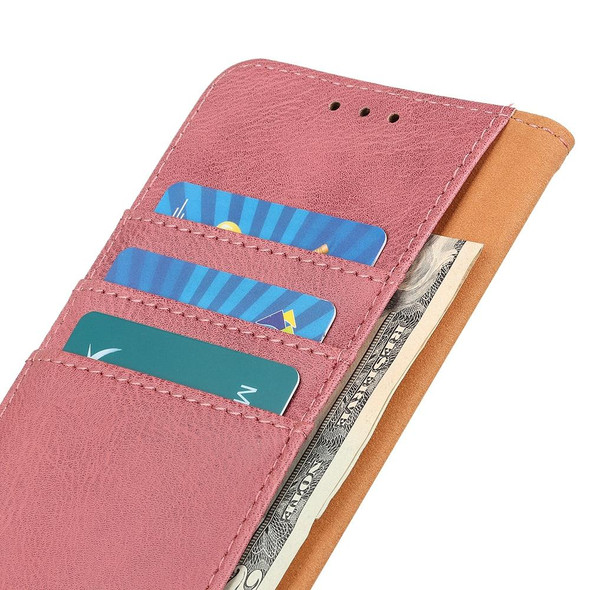 Samsung Galaxy S22+ 5G KHAZNEH Cowhide Texture Horizontal Flip Leather Case with Holder & Card Slots & Wallet(Pink)