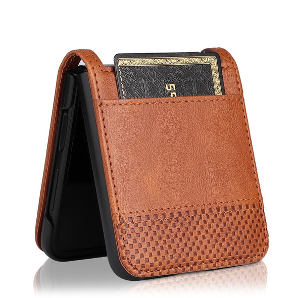 Samsung Galaxy Z Flip3 5G Retro Crazy Horse Texture Leather Case with Card Slots(Brown)
