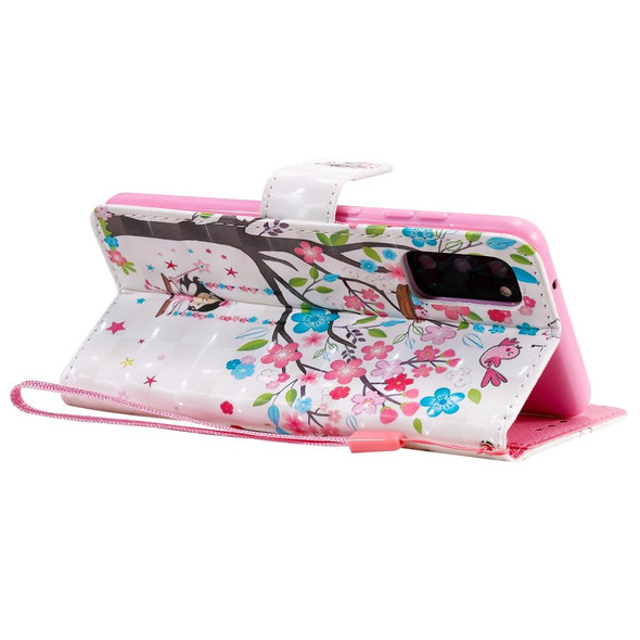 Galaxy S20 3D Painting Horizontal Flip Leather Case with Holder & Card Slot & Lanyard(Girl Under The Tree)