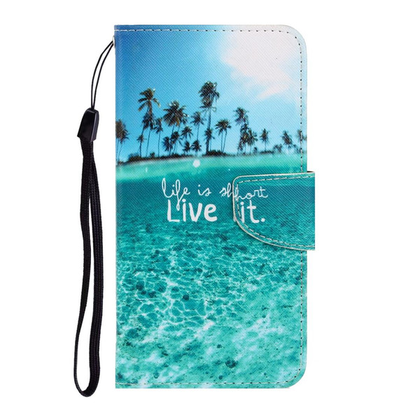 Galaxy S8 Colored Drawing Horizontal Flip Leather Case with Holder & Card Slot & Wallet(Coconut Tree)