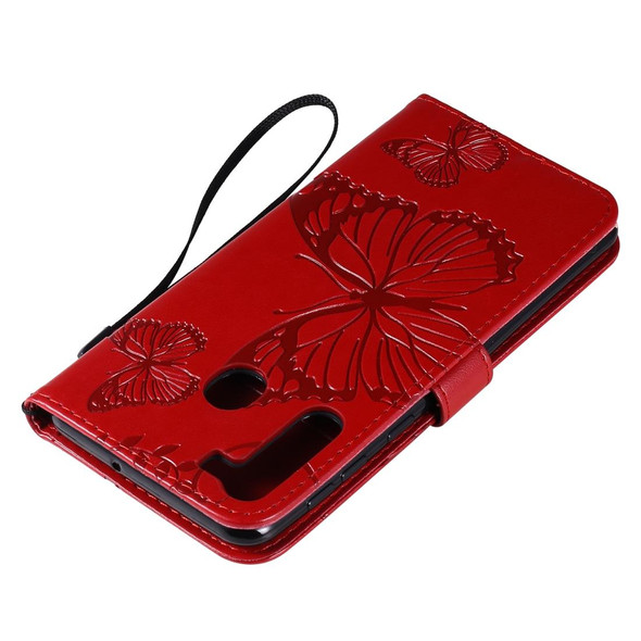 Galaxy A21 3D Butterflies Embossing Pattern Horizontal Flip Leather Case with Holder & Card Slot & Wallet & Lanyard(Red)