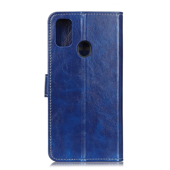 Galaxy A21s Retro Crazy Horse Texture Horizontal Flip Leather Case with Holder & Card Slots & Photo Frame & Wallet(Blue)