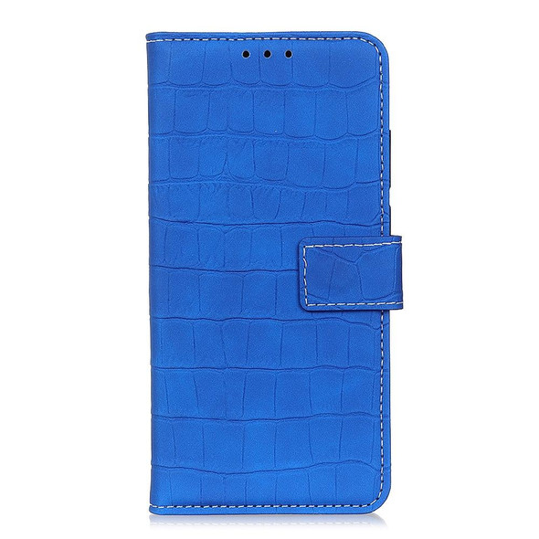 Galaxy A21s Crocodile Texture Horizontal Flip Leather Case with Holder & Card Slots & Photo Frame & Wallet(Blue)