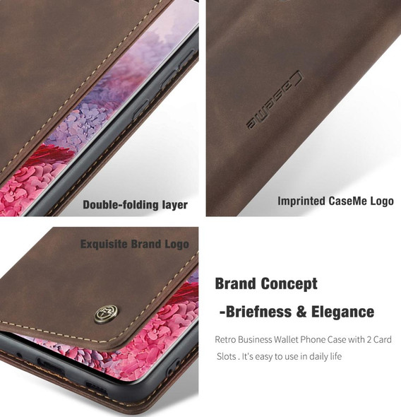 Galaxy S20 Plus CaseMe Multifunctional Horizontal Flip Leather Case, with Card Slot & Holder & Wallet(Coffee)