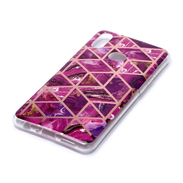 Galaxy A10s Plating Marble Pattern Soft TPU Protective Case(Purple)