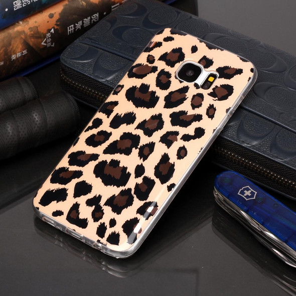 Galaxy S7 Plating Marble Pattern Soft TPU Protective Case(Leopard)