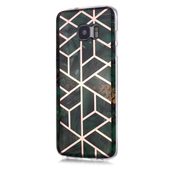 Galaxy S7 Plating Marble Pattern Soft TPU Protective Case(Green)
