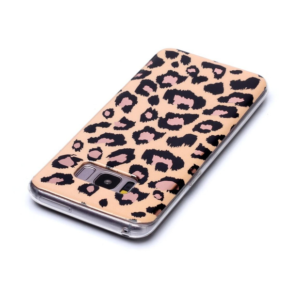 Galaxy S8+ Plating Marble Pattern Soft TPU Protective Case(Leopard)