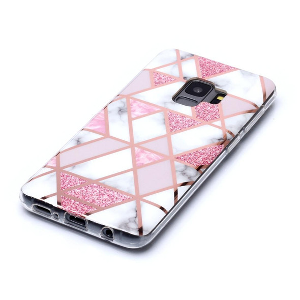 Galaxy S9 Plating Marble Pattern Soft TPU Protective Case(Pink)