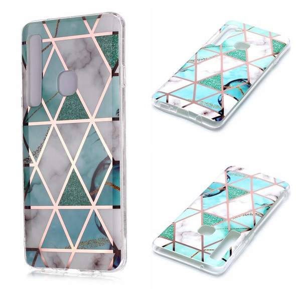 Galaxy A9 (2018) / A9s Plating Marble Pattern Soft TPU Protective Case(Green White)