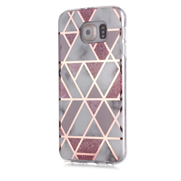 Galaxy S6 Plating Marble Pattern Soft TPU Protective Case(Pink)