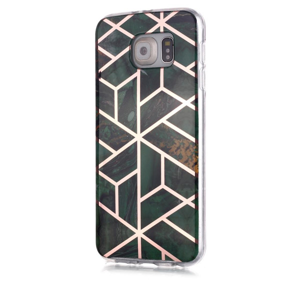 Galaxy S6 Plating Marble Pattern Soft TPU Protective Case(Green)