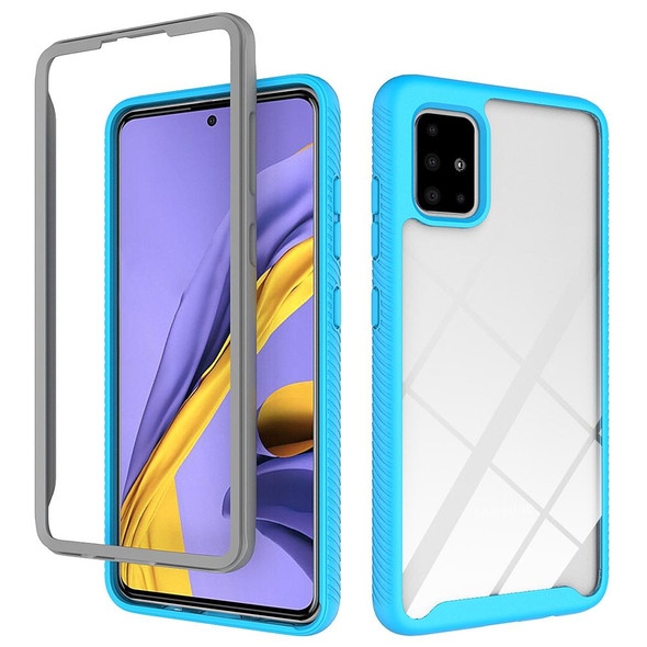 Galaxy A51 Two-layer Design Shockproof PC + TPU Protective Case(Light Blue)