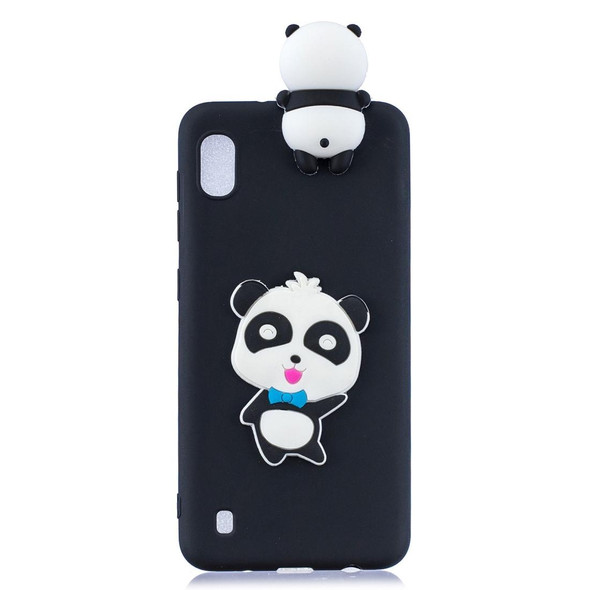 Galaxy A10 3D Cartoon Pattern Shockproof TPU Protective Case(Blue Bow Panda)