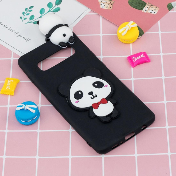 Galaxy S10+ 3D Cartoon Pattern Shockproof TPU Protective Case(Red Bow Panda)