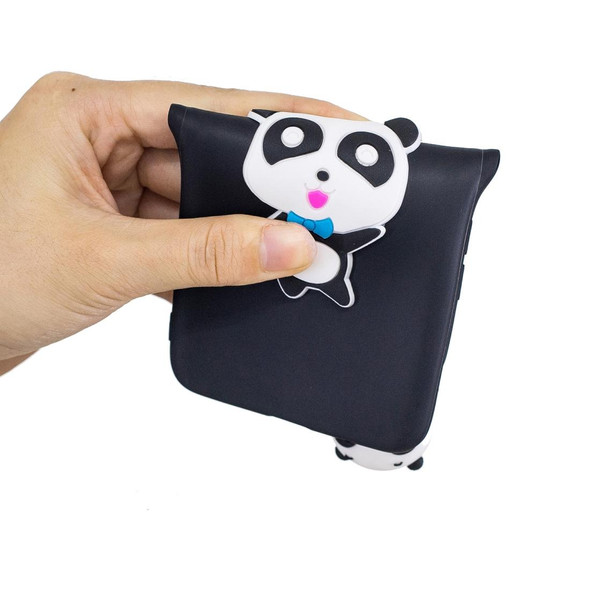 Galaxy S10 5G 3D Cartoon Pattern Shockproof TPU Protective Case(Blue Bow Panda)