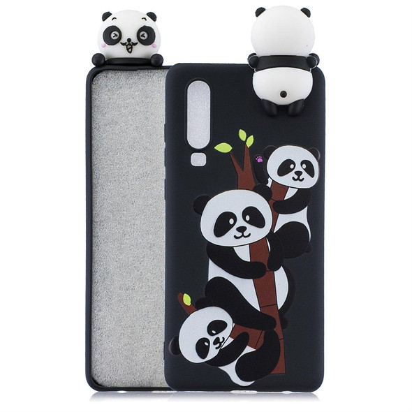 Galaxy A70 Shockproof Cartoon TPU Protective Case(Three Pandas)