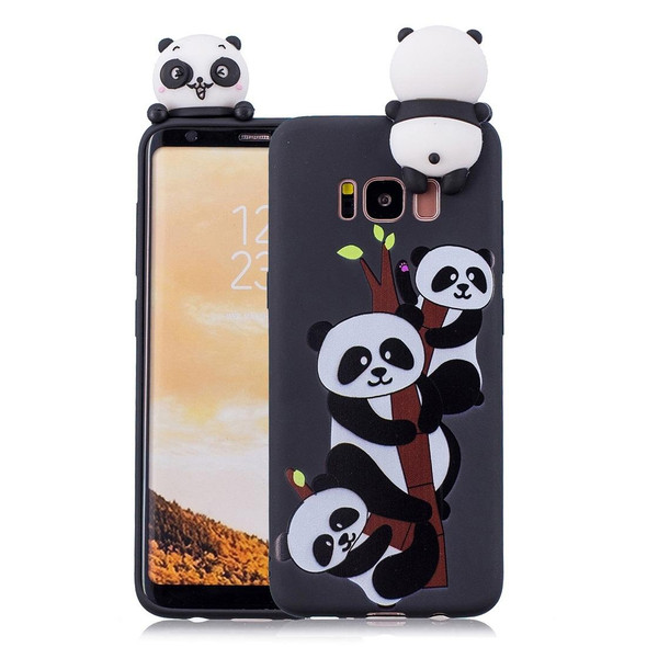 Galaxy S8 Shockproof Cartoon TPU Protective Case(Three Pandas)