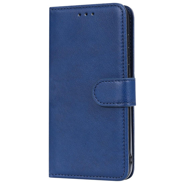 Huawei Honor 8s / Y5 (2019) Solid Color Horizontal Flip Protective Case with Holder & Card Slots & Wallet & Photo Frame & Lanyard(Blue)