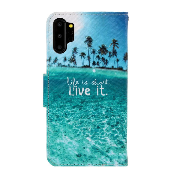 Galaxy Note 10 Plus 3D Colored Drawing Horizontal Flip PU Leather Case with Holder & Card Slots & Wallet(Coconut Tree)