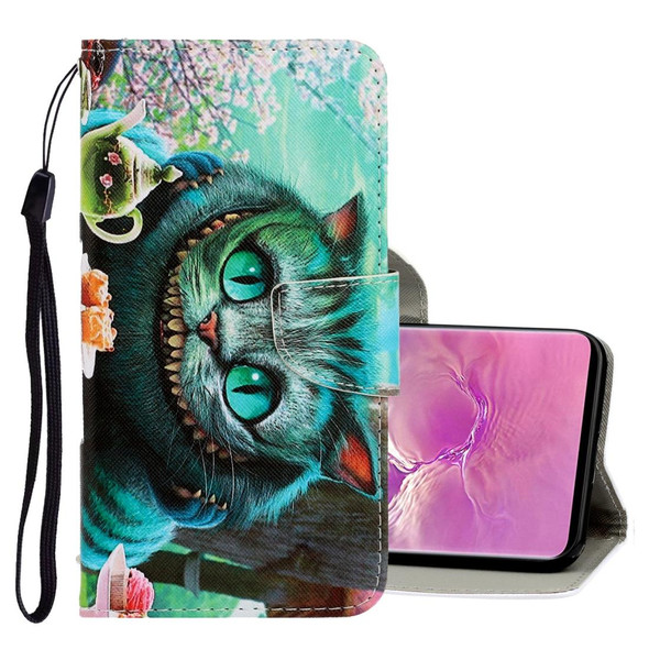 Galaxy S10 Plus 3D Colored Drawing Horizontal Flip PU Leather Case with Holder & Card Slots & Wallet(Green Eyes)