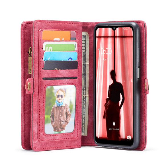 Samsung Galaxy A32 5G CaseMe Detachable Multifunctional Horizontal Flip Leather Case, with Card Slot & Holder & Zipper Wallet & Photo Frame(Red)