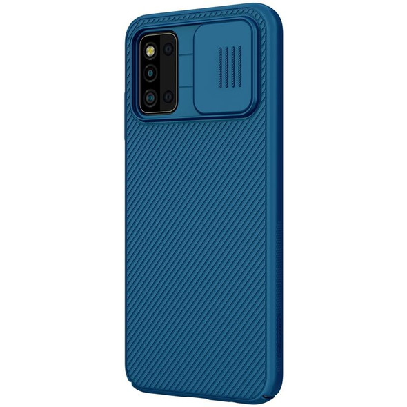 Samsung Galaxy F52 5G NILLKIN Black Mirror Series PC Camshield Full Coverage Dust-proof Scratch Resistant Case(Blue)