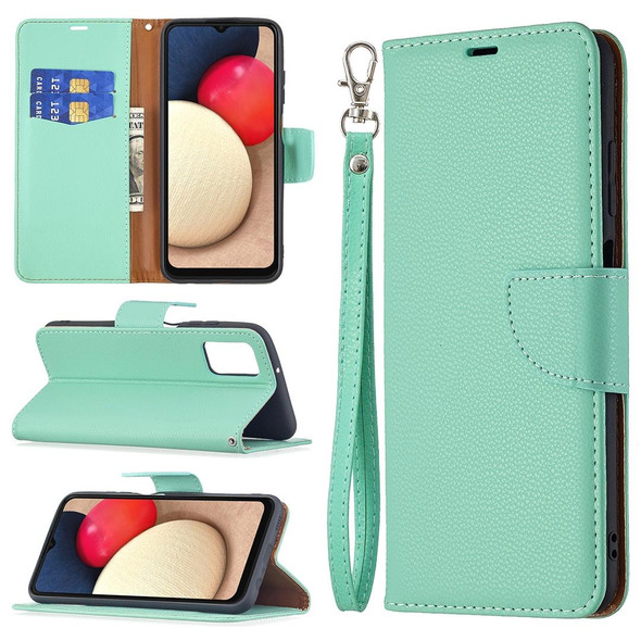 Samsung Galaxy A03s 164mm Litchi Texture Pure Color Horizontal Flip Leather Case with Holder & Card Slots & Wallet & Lanyard(Green)