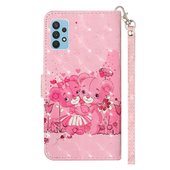 Samsung Galaxy A32 4G 3D Pattern Horizontal Flip PU Leather Case with Holder & Card Slots & Wallet(Little Bear)