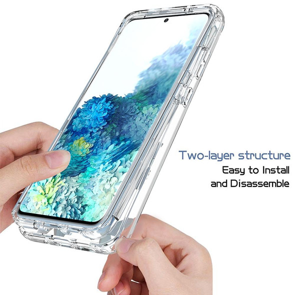 Samsung Galaxy S20+ 2 in 1 High Transparent Painted Shockproof PC + TPU Protective Case(Blue Butterfly)
