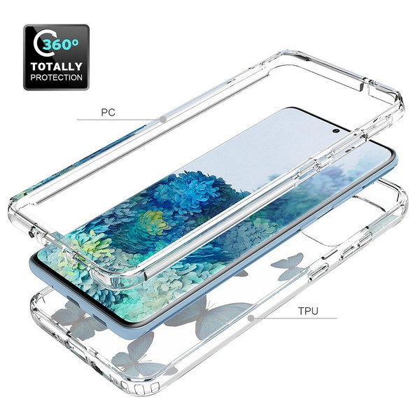 Samsung Galaxy S20+ 2 in 1 High Transparent Painted Shockproof PC + TPU Protective Case(Blue Butterfly)